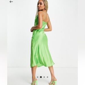 Satin Cowl Neck Dress